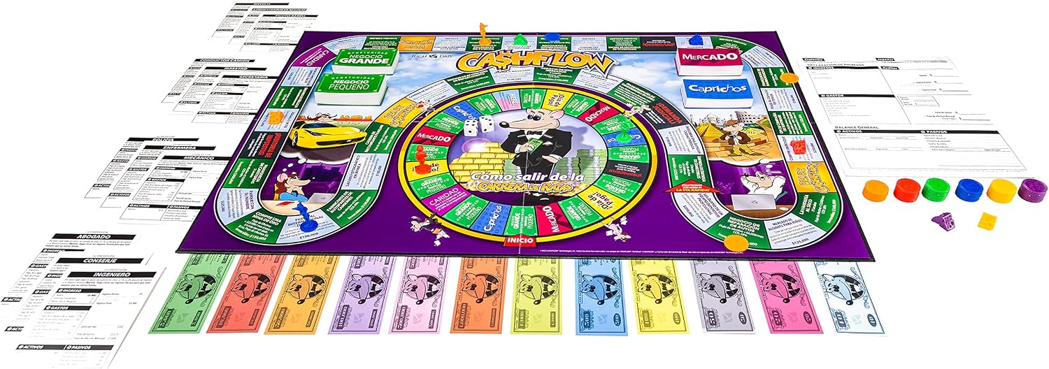 Rich Dad Cashflow Spanish Financial Education Board Game, Up to 6 Players