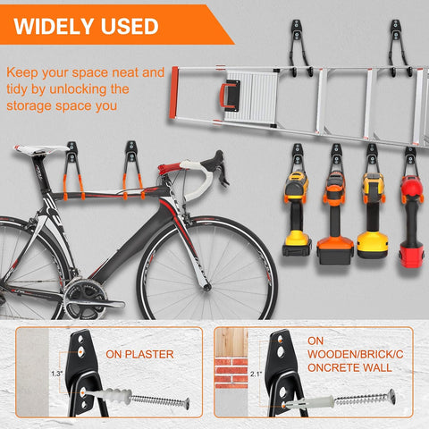 HUPBIPY 12 Pack Garage Hooks Heavy Duty, Wall Mount Ladder Hooks