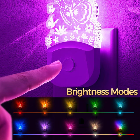 DORESshop Night Lights Plug into Wall [2 Pack],Butterfly Night Light