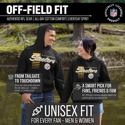 Team Fan Apparel NFL Adult Unisex Retro Script Ultra Soft Fleece Hooded Sweatshirt, Officially Licensed Football Performance