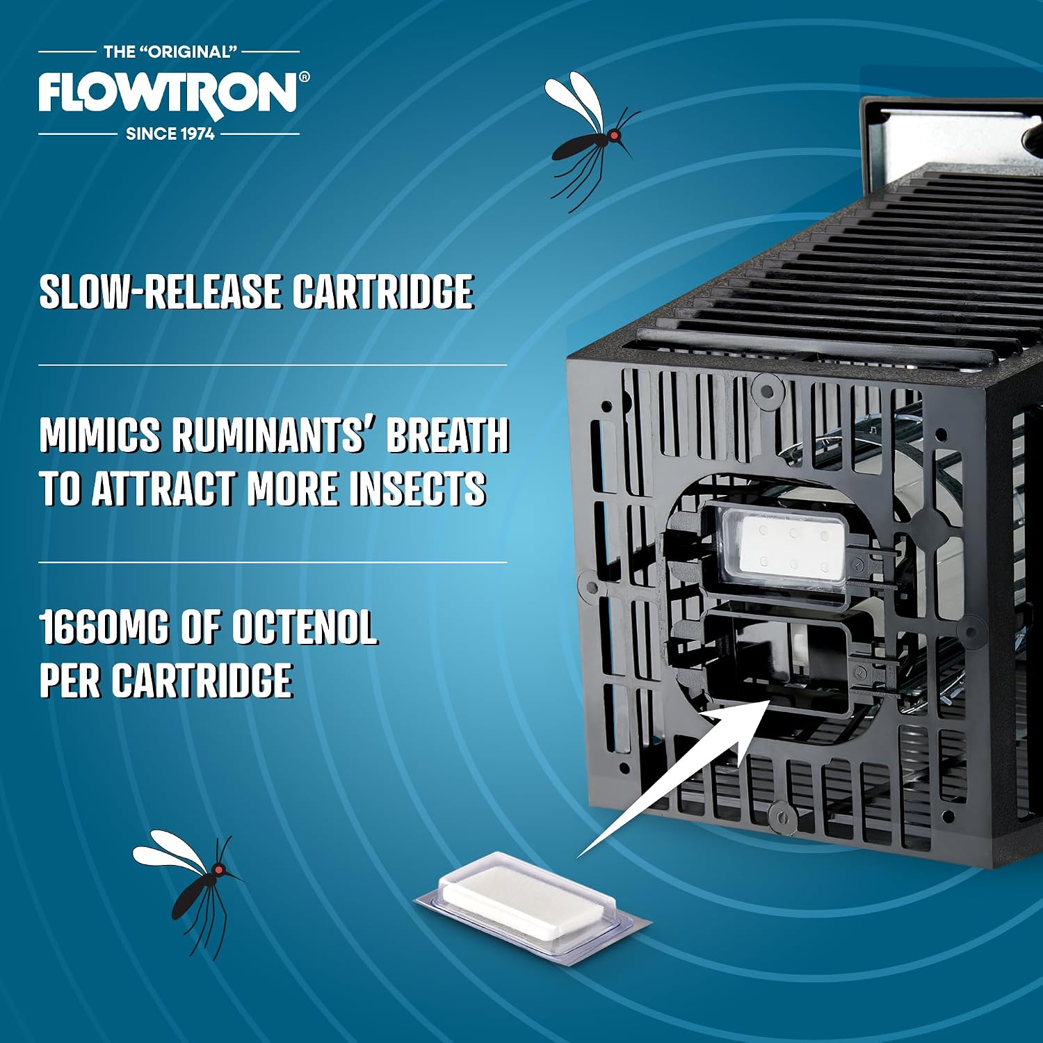 Flowtron Octenol Mosquito Attractant Cartridge, 1660mg, Outdoor Bug Zappers