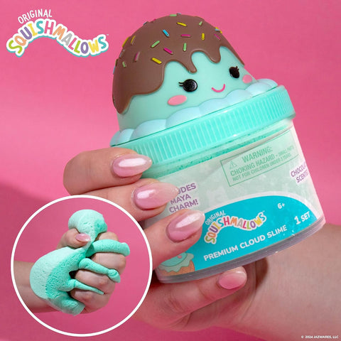 Original Squishmallows Scented Slime Jar, Chocolate, Maya the Ice Cream