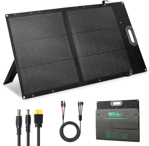 HQST 100W Portable Solar Panel, N-Type, 25% Efficiency, IP67 Waterproof