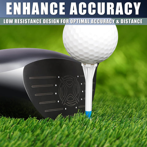 CHAMPKEY Advanced 5-Prong Plastic Golf Tees 120 or 100 Pack - 50% Ball Contact Surface Optimization with Longer Distance Performance Golf Tees Plastic
