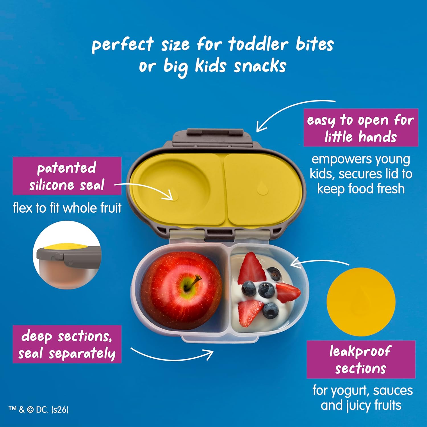 b.box Batman Snack Box, Snack Containers for Kids, Kids Lunch Box