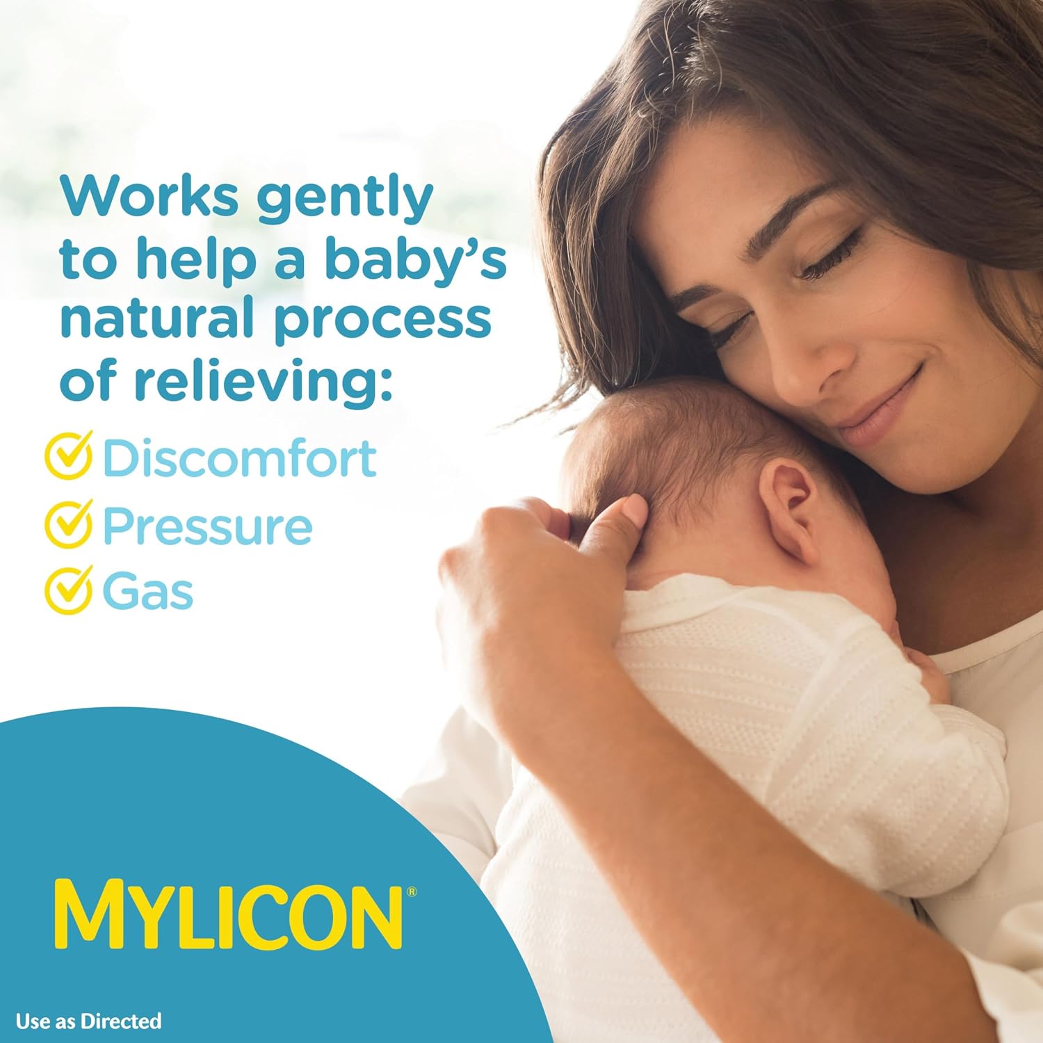 MYLICON Infant and Baby Gas Relief Drops, Dye-Free, 1 Oz (Updated Syringe)
