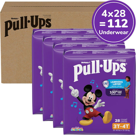 Pull-Ups Boys' Potty Training Pants, Size 3T-4T, 112 Count