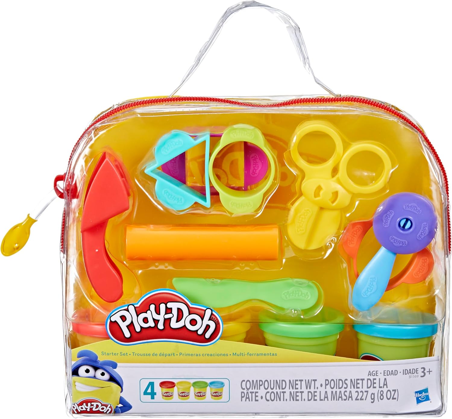 Play-Doh Starter Set 9-Piece Kit with Storage Tote & 4 Modeling Compound Cans, Ages 3+, Presentation May Vary