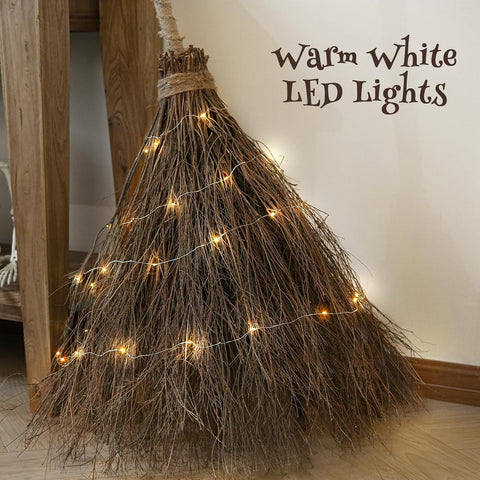 Halloween Decorations Fall Decor - 6FT Giant Handmade Real Twig Witch Broom