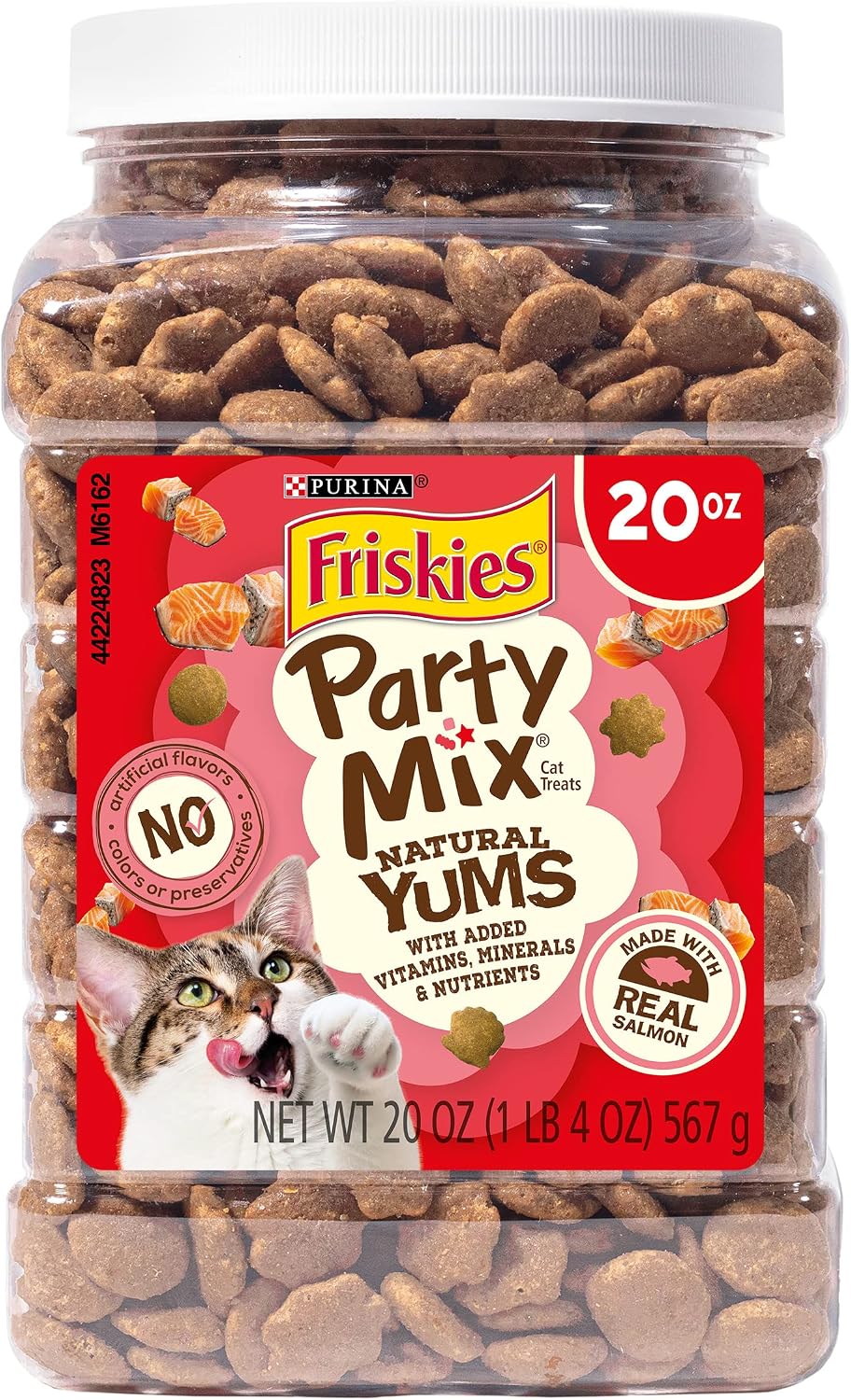Friskies Purina Party Mix Natural YUMS Real Salmon Cat Treats, 20 oz