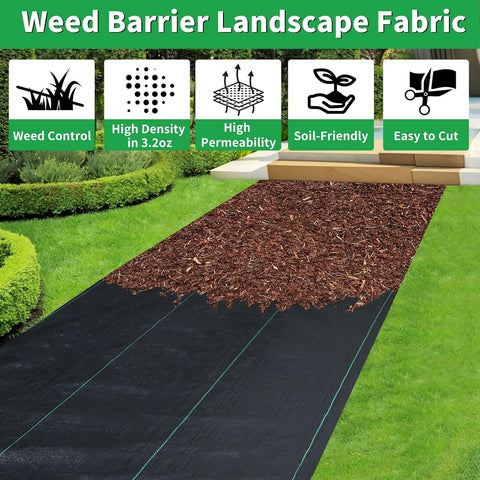 3ft x 300ft Weed Barrier Fabric, Heavy Duty Landscape Fabric
