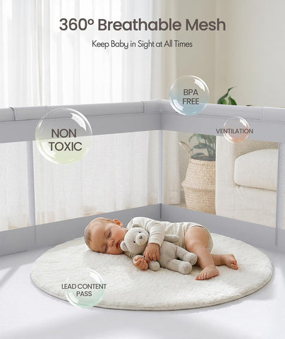 Fodoss Baby Playpen, 47×47in Playpen for Babies and Toddlers with Door