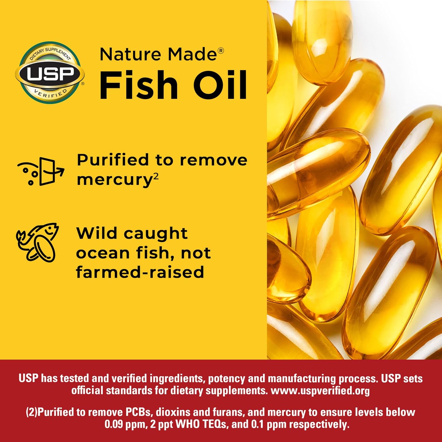 Nature Made Fish Oil Omega 3 Supplements, 1000mg Softgels, 250 Softgels