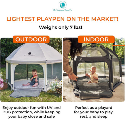 Pop ’N Go Playpen Portable with UV Shade Cover Indoor/Outdoor Cosmic Gray