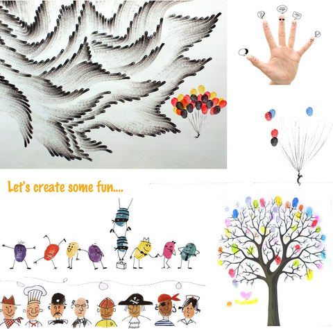 Lsushine Craft Ink Pads, 20 Colors Rainbow Finger Ink Pads for DIY Stamping