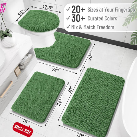 OLANLY Bathroom Rugs 35x24, Extra Soft Absorbent Chenille Bath Rugs
