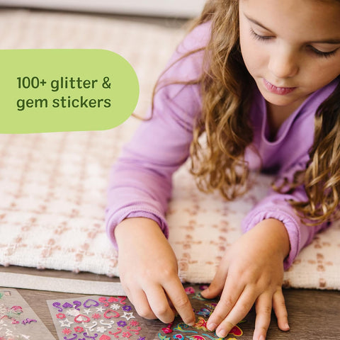 Melissa & Doug Design-Your-Own Bracelets with 100+ Sparkle Gem & Glitter Stickers, Kids Snap Bracelets, Stickers & Jewelry Crafts, Preschool Toys for Girls & Boys Ages 4+