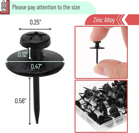 Mr. Pen- Double Headed Picture Hanging Nails, 80 Pack, Black, Picture Nails