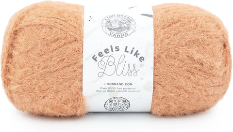 Lion Brand Yarn, Feels Like Bliss Crochet Yarn, Buttercup, Yellow, 3 Pack
