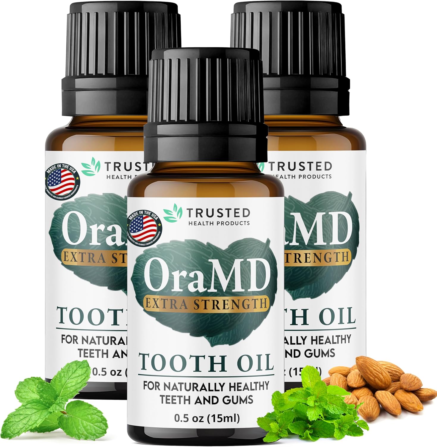 OraMD 4-in-1 Extra Strength Tooth Oil - Max Gum Disease Treatment (3 Pack)