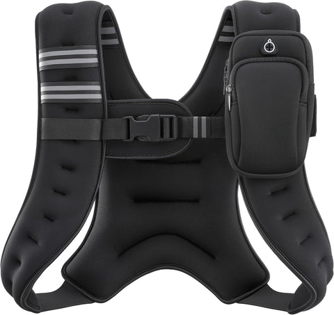 ZELUS Weighted Vest, 6lb/8lb/12lb/16lb/20lb/25lb/30lb Weight Vest with Reflective Stripe for Workout, Strength Training, Running, Fitness, Muscle Building, Weight Loss, Weightlifting