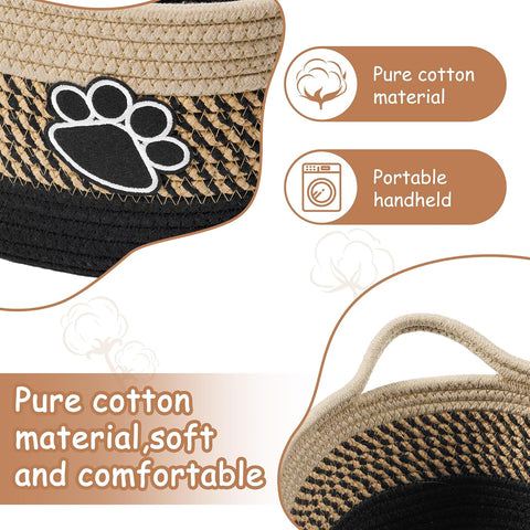 Small Dog Toy Basket for Pet Toy Storage Woven Baskets for Organizing