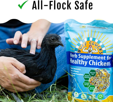 Buff Clucks Herbs Supplement for Chicken Food Natural Poultry Feed, 20 lb