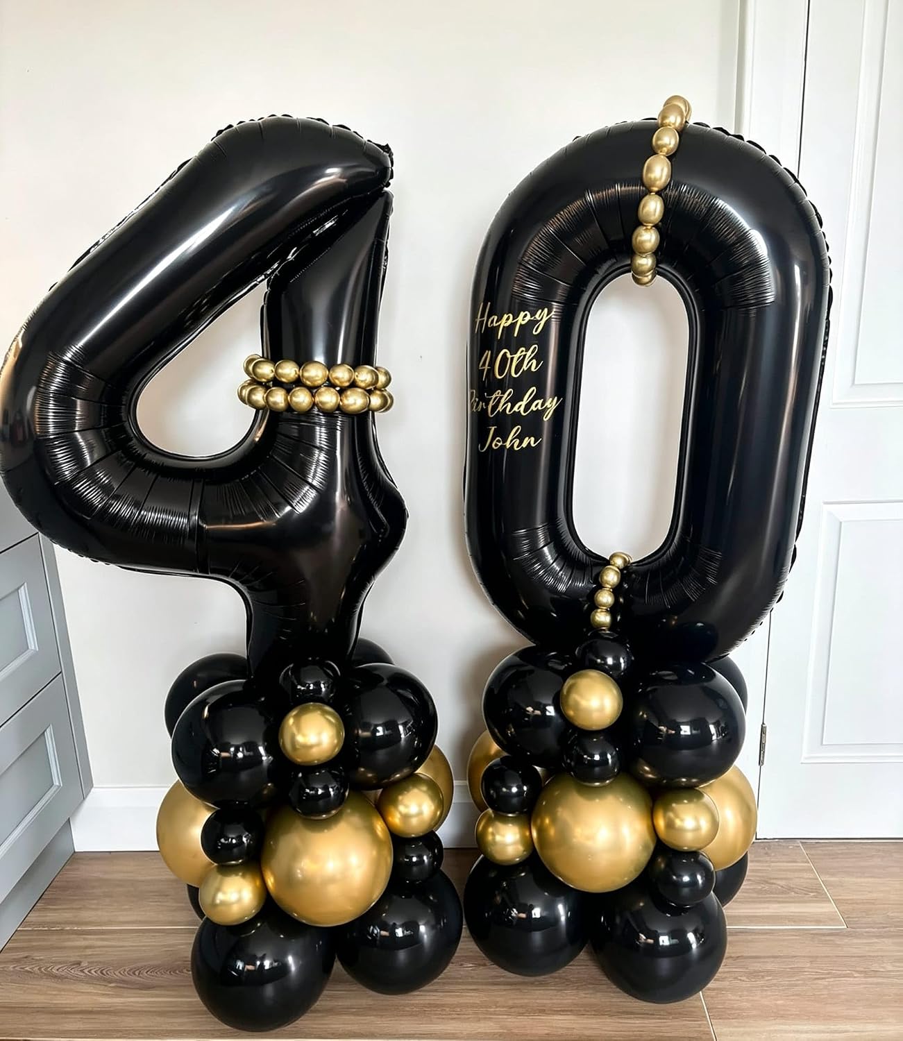 0 Balloon 40 inch Black Number Balloons for 10th Birthday Party Decorations