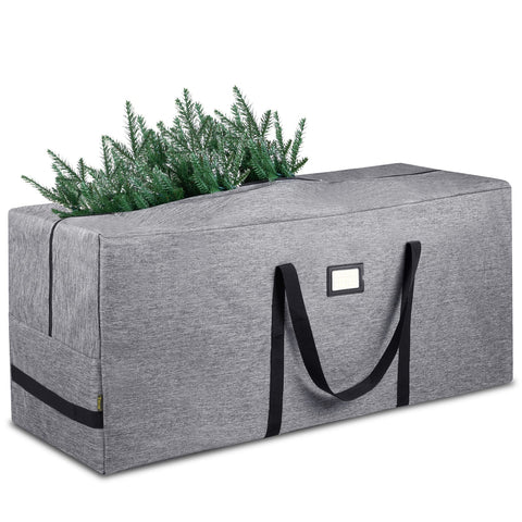 BALEINE 9 ft Christmas Tree Storage Bag, Heavy Duty 900D Oxford Fabric with Reinforced Handles and Dual Zippers Wide Opening, Extra Large Storage Container for Trees and Decorations (Grey)