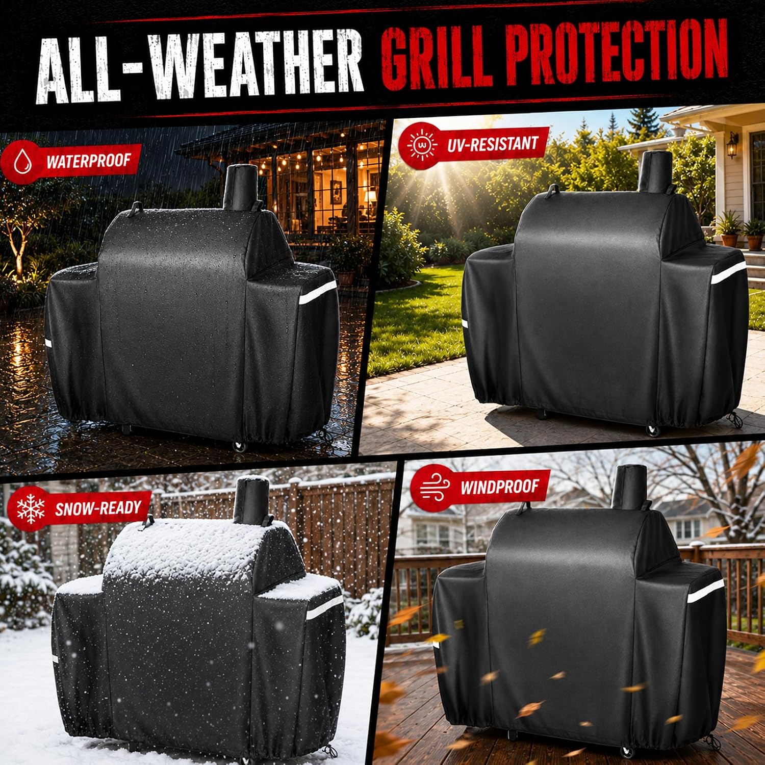 Utheer 600D Grill Cover for Royal Gourmet CC1830S/CC1830W/CC1830M/CC1830SC