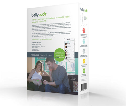 Wavhello BellyBuds Baby Bump Headphones - Prenatal Belly Speakers for Women During Pregnancy, Safely Play Music, Sounds, and Voices to Your Baby in The Womb - Green