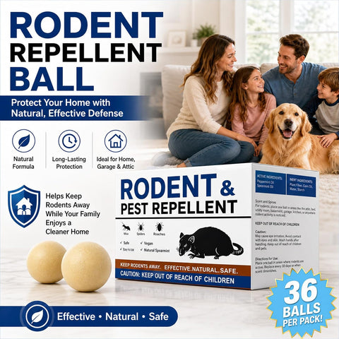 Mouse Repellent Balls 36 Pack, Peppermint Rodent Repellent for Mice and Rats, Natural Mouse Deterrent Indoor Outdoor, Long Lasting Pest Control for Home, Garage, Basement, Attic, Car