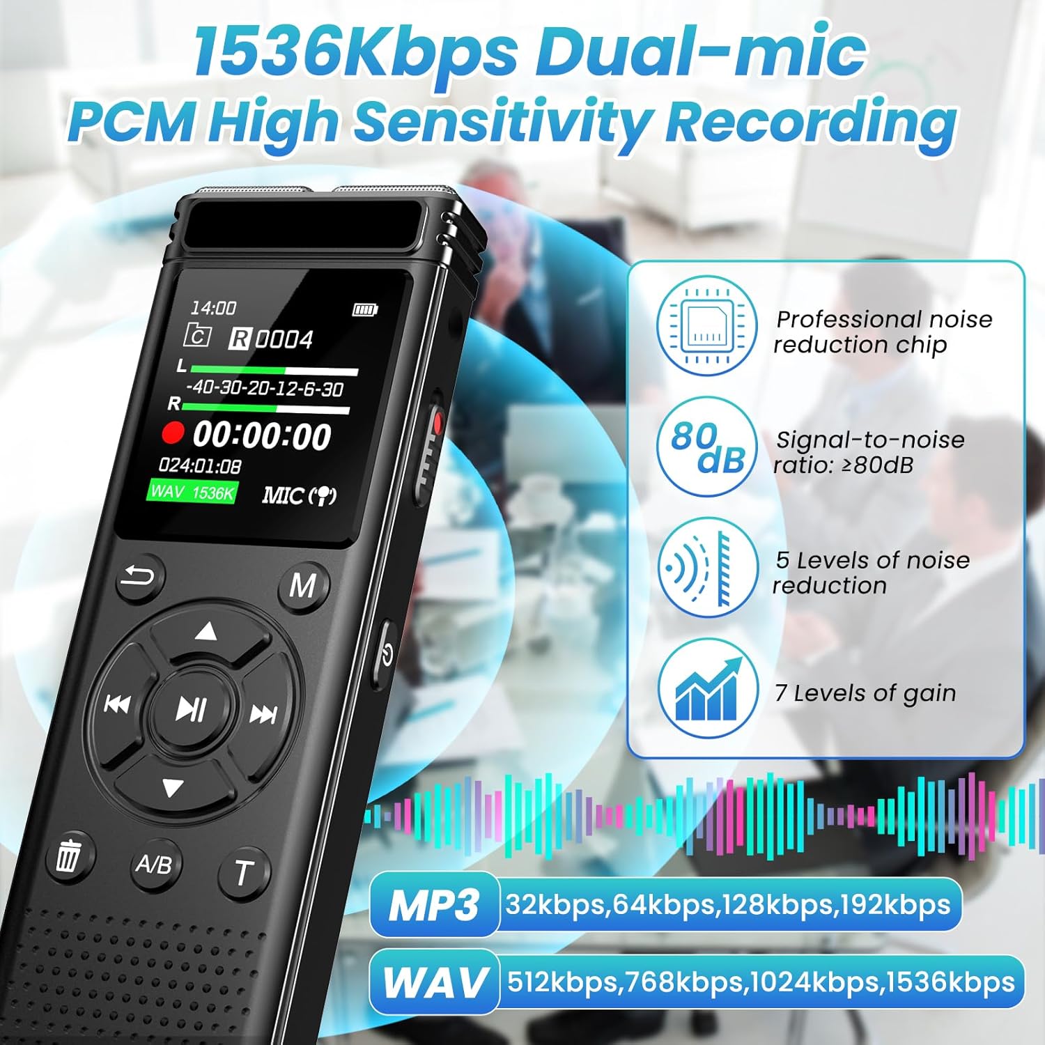 Tonfarb 136GB Digital Voice Recorder with Playback,9775 Hours Audio Record