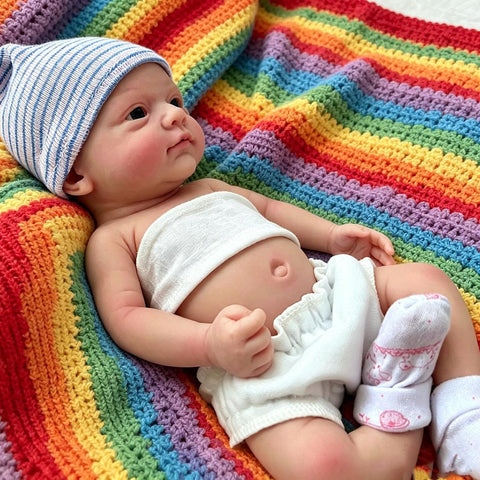 Mire & Mire Reborn Baby Dolls 12" Girl Micro Preemie Full Body Silicone Baby Doll Realistic-Newborn that Look Open Eyes Baby Dolls