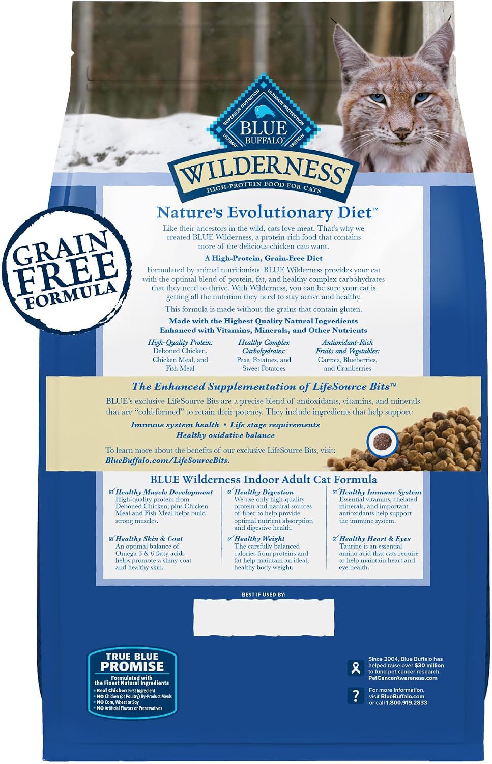 Blue Buffalo Wilderness Chicken Adult Indoor Dry Cat Food, Grain-Free, 5 lb