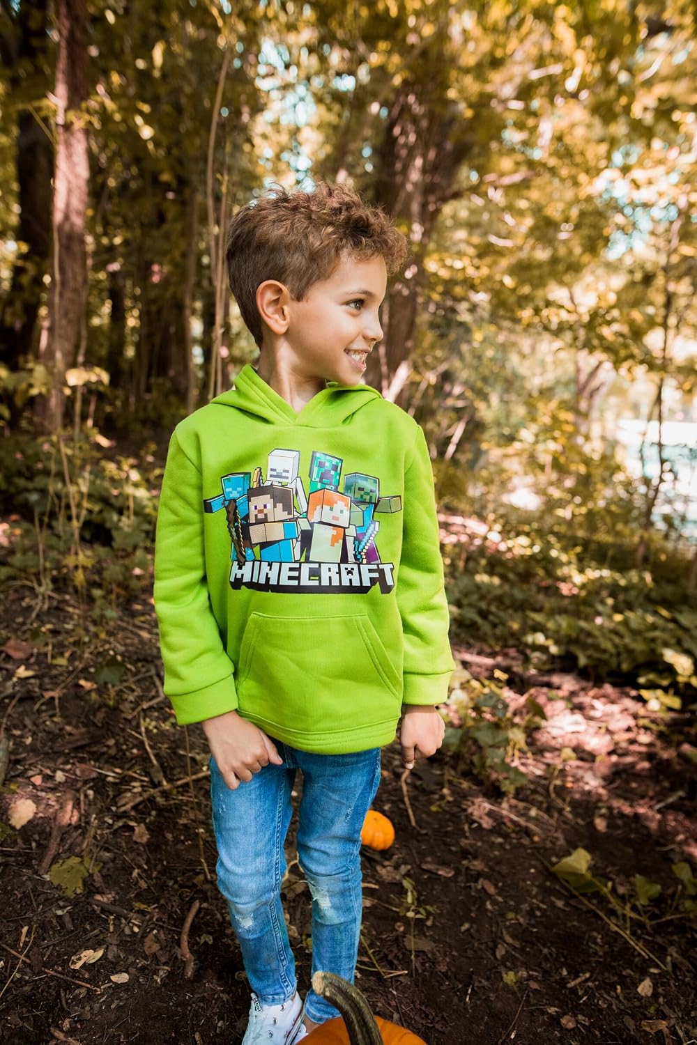 Minecraft Boys' Fleece Hooded Sweatshirt Little Kid to Big Kid