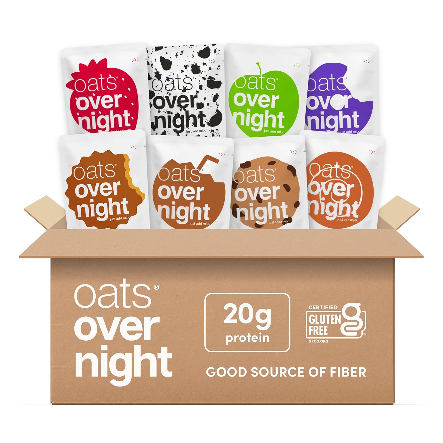 Oats Overnight Party Variety Pack – High Protein Oatmeal, 24 Pack