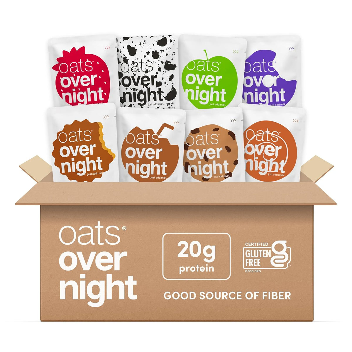 Oats Overnight Party Variety Pack – High Protein Oatmeal, 24 Pack