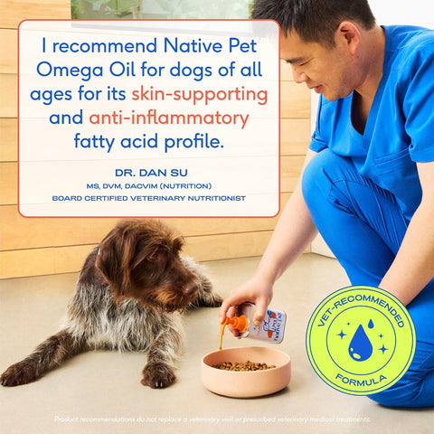 Native Pet Omega 3 Fish Oil for Dogs & Cats – Wild Alaskan Salmon Oil for Dogs Skin and Coat, Supports Joints, Heart & Shedding – Fast-Absorbing Omega 3 6 9 Liquid Supplement – 8oz