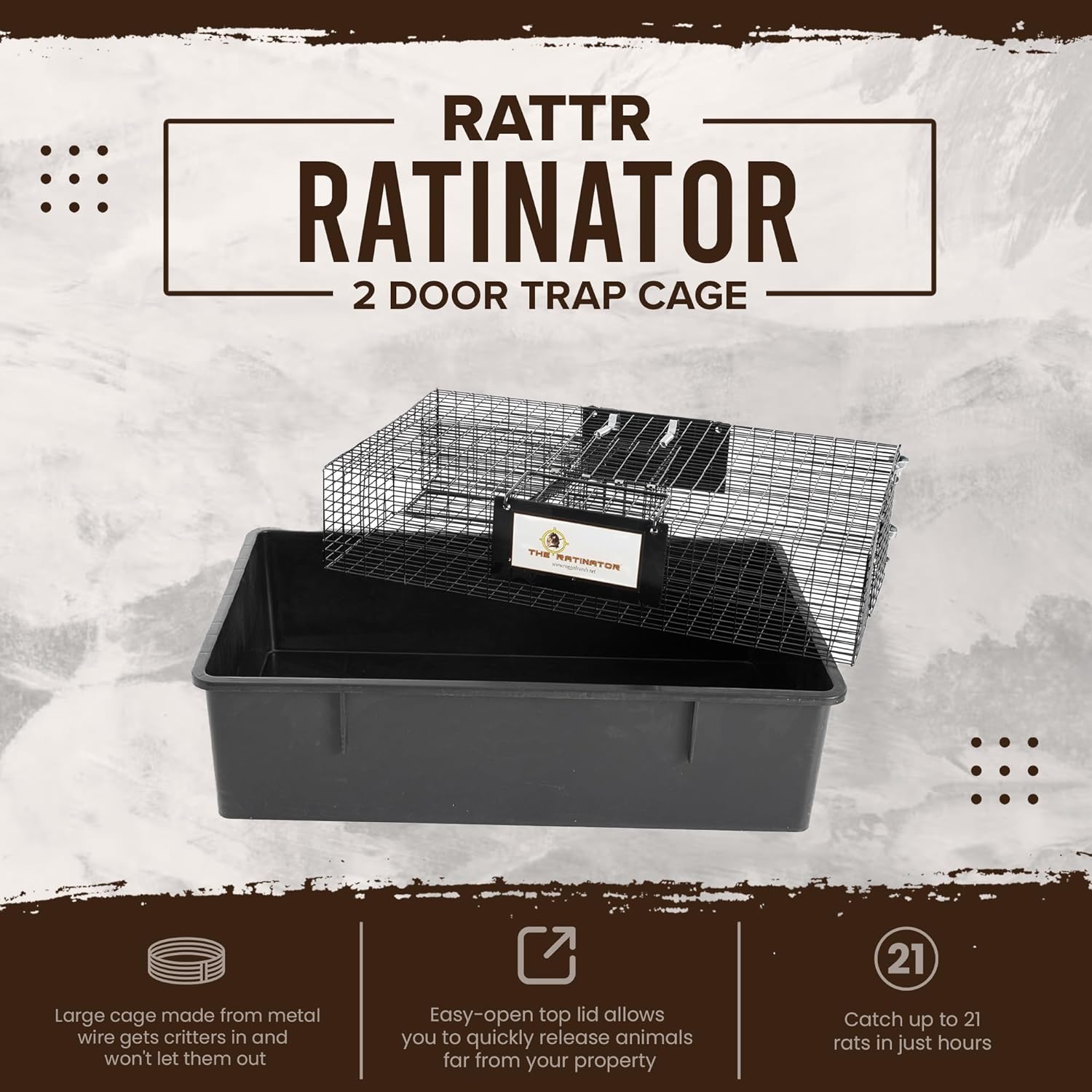 Rugged Ranch Ratinator Large Dual Door Live Rat & Mouse Trap Metal Cage