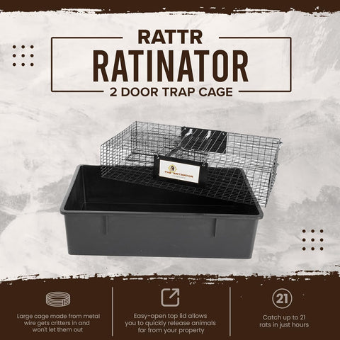 Rugged Ranch Ratinator Large Dual Door Live Rat & Mouse Trap Metal Cage