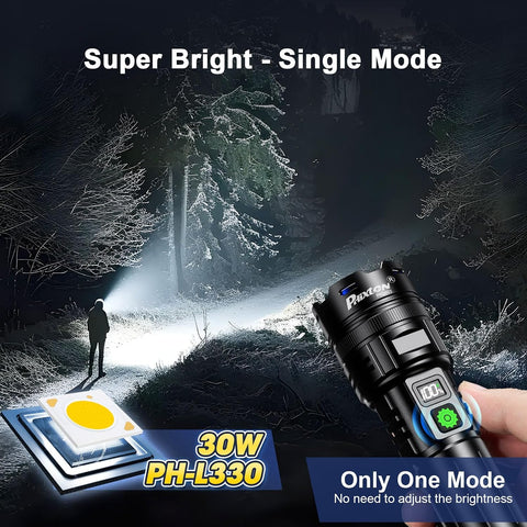 PHIXTON Rechargeable Flashlight High Lumens 100000 One Mode for Home Travel