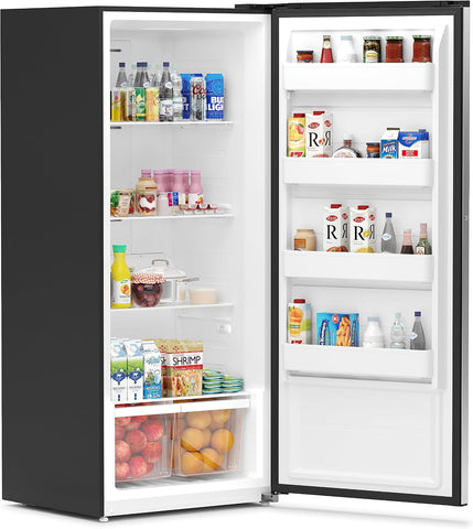 KoolMore 21 cu. ft. Upright Convertible Freezer/Refrigerator, 2-in-1 Appliance, Great Storage for Fresh or Frozen Food and Drinks, Clear Shelves and Drawers [Silver] (KM-RUF-21S)
