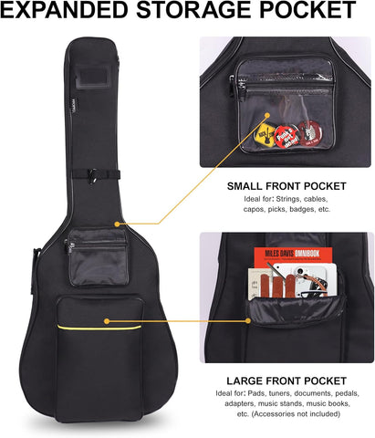 40/41/42" Acoustic Guitar Bag,Oxford Fabric with 0.35" Thick Padding