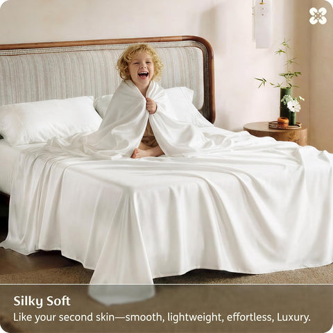 Bedsure PureWoven Queen Sheet Set Cooling Bed Sheets for Hot Sleepers 4PCS