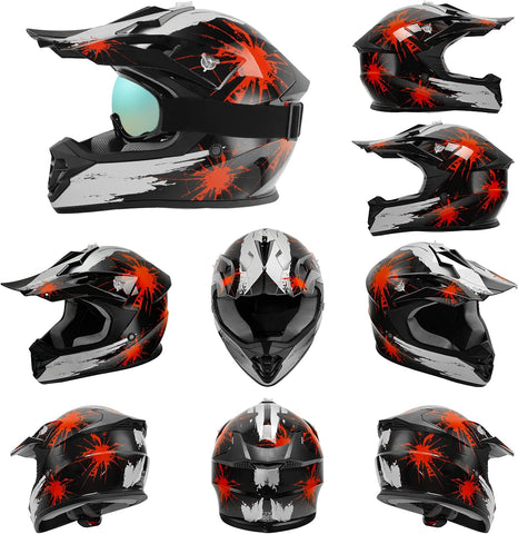 TCMT Youth Kids Dirt Bike Helmet DOT Approved Full Face Motocross Gear