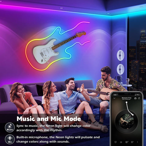 AILBTON 50Ft Neon Rope Lights,Flexible Led Rope Lights Control with App/Remote,Multiple Modes Music Sync Gaming RGB Led Neon Lights for Bedroom Outdoor