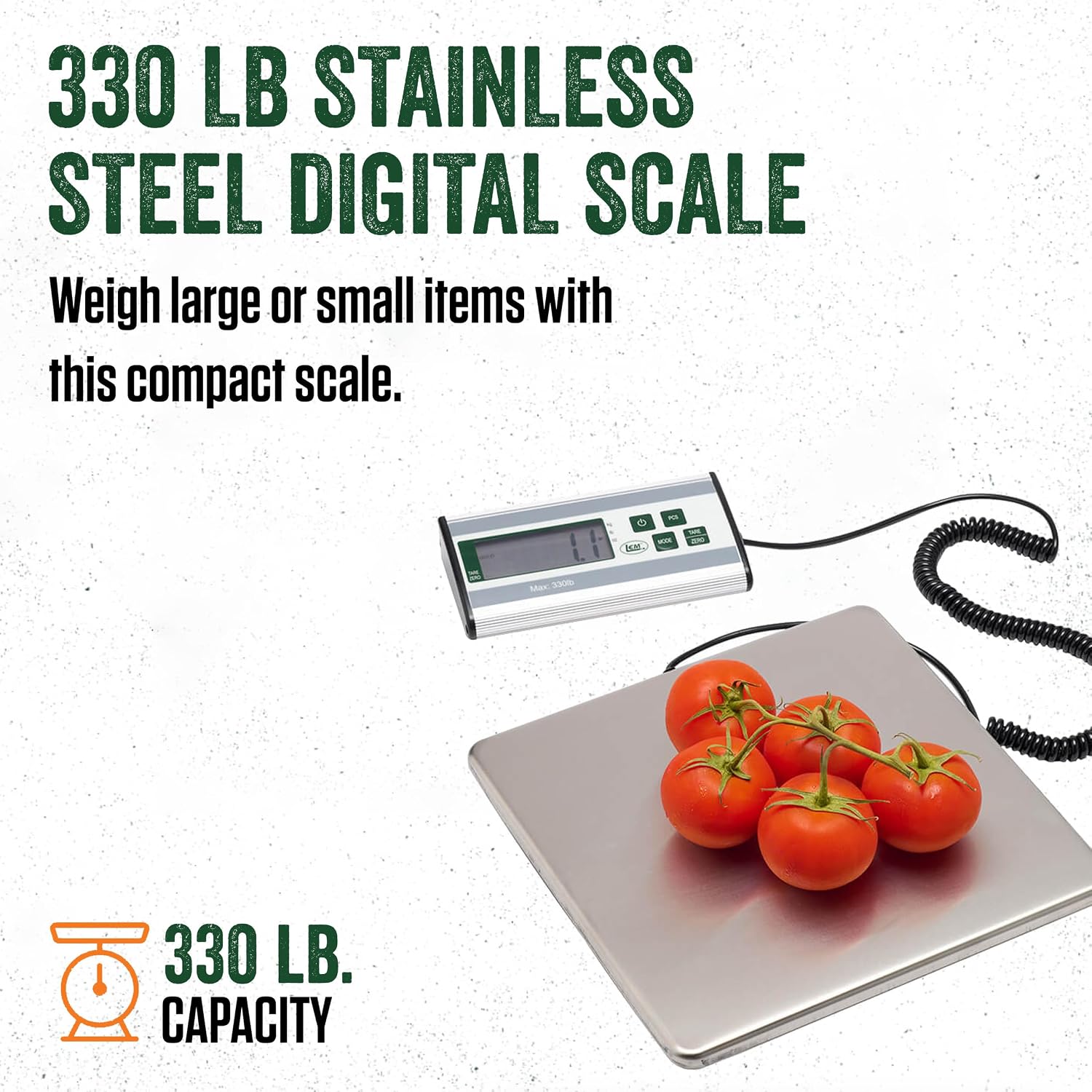LEM Products 330 lb Stainless Steel Digital Scale, Silver
