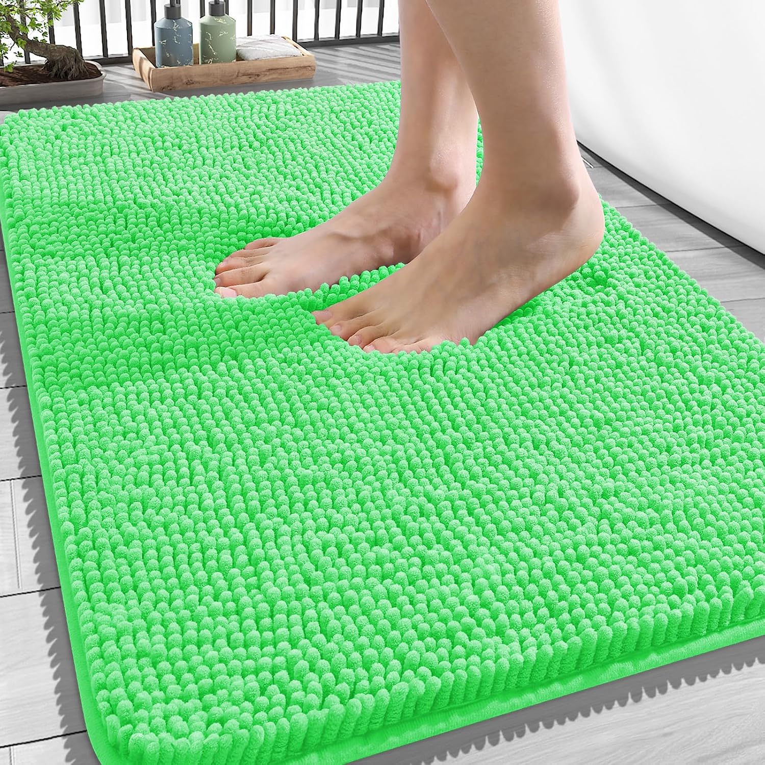 OLANLY Bathroom Rugs 34x21, Extra Soft Absorbent Chenille Bath Rugs