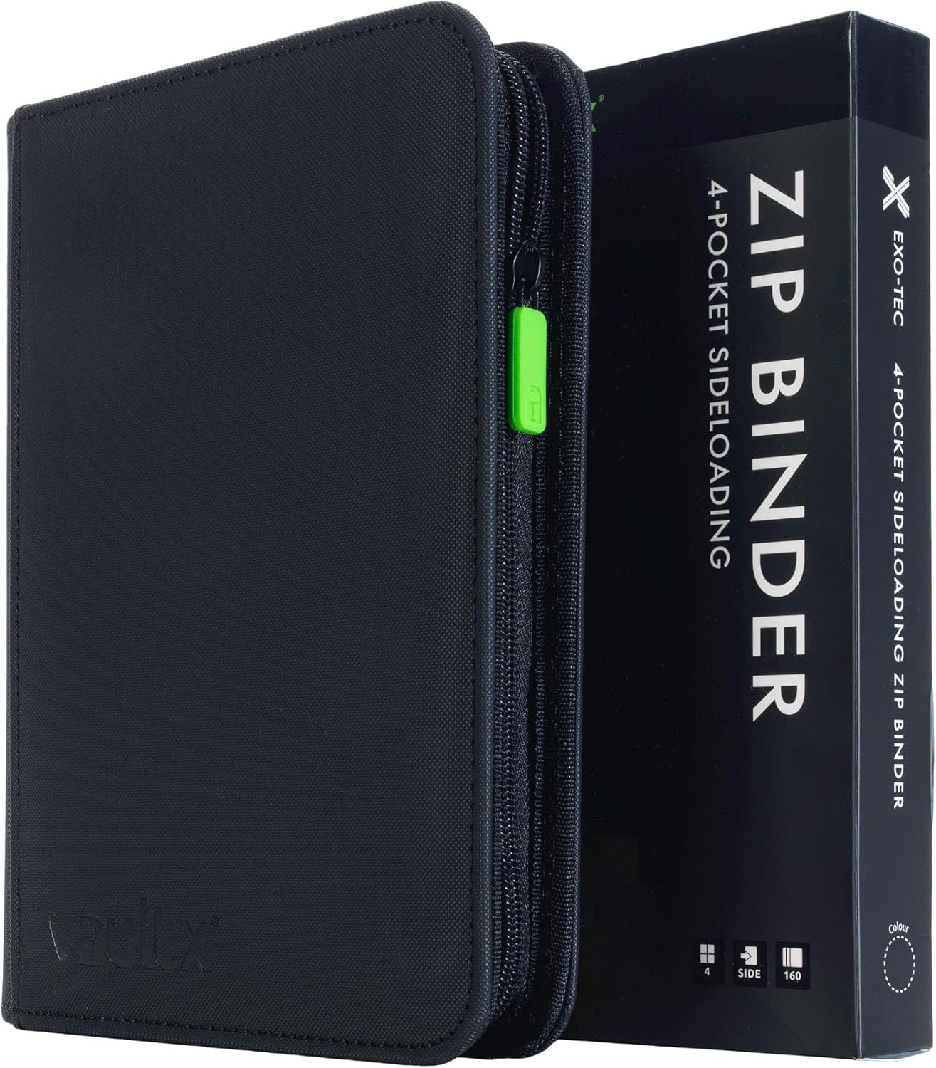 Vault X 4 Pocket Zip Trading Card Binder 160 Cards Exo-Tec (Black)